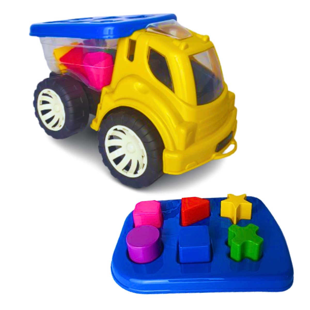 Brinquedo Caminhão Didático Amarelo - Smiling Kids Brinquedo Caminhão Didático Amarelo - Smiling Kids